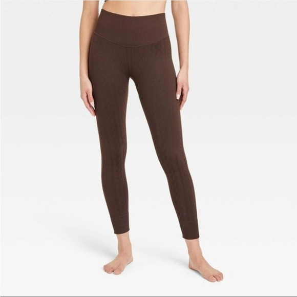 JoyLab Pants & Jumpsuits Joylab Brown Cable Knit High Rise Leggings